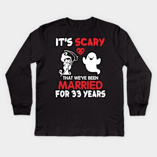It's Scary That We've Been Married For 33 Years Ghost And Death Couple Husband Wife Since 1987 Kids Long Sleeve T-Shirt